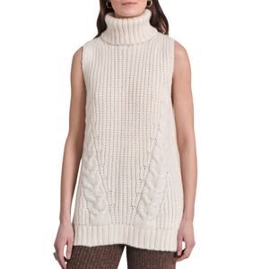 Eleven Six Sleeveless Cable Knit Turtleneck Sweater Sleeveless Retails $328